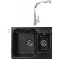 Комплект Мойка GranFest Quarz Z09 черный + Смеситель MEGA Mega MG-SUN03