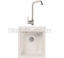 Комплект Мойка GranFest Quarz Z17 белый + Смеситель MEGA Ege MG-PL10 хром