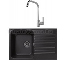 Комплект Мойка GranFest Quarz Z78 черный + Смеситель MEGA City MG- ZRV104 хром