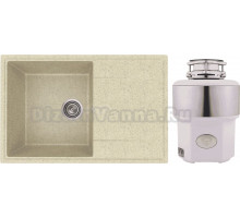 Комплект Мойка Practik PR-M 735-002 слоновая кость + Измельчитель Status Premium 350