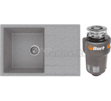 Комплект Мойка Practik PR-M 735-003 светло-серая + Измельчитель Bort Titan Max Power