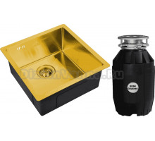 Комплект Мойка Steel Hammer SH 4444 BRONZE бронза + Измельчитель Bone Crusher BC 810-AS