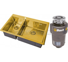 Комплект Мойка Steel Hammer SH 78-2-51-R BRONZE бронза + Измельчитель Bort Titan 5000 Control