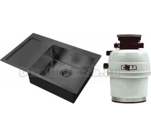 Комплект Мойка Steel Hammer SH 7851-R GRAFIT графит + Измельчитель Emar ATC-WZB390A