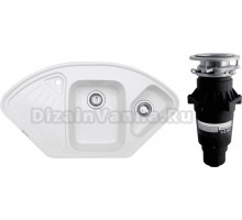 Комплект Мойка Zigmund & Shtain Eckig 1000.2 каменная соль + Измельчитель Bone Crusher BC 810-SL Slim Line