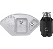 Комплект Мойка Zigmund & Shtain Eckig 1000.2 млечный путь + Измельчитель Bone Crusher BC 910-AS