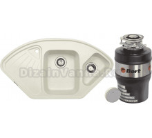 Комплект Мойка Zigmund & Shtain Eckig 1000.2 топленое молоко + Измельчитель Bort Alligator Mega