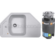 Комплект Мойка Zigmund & Shtain Eckig 800 млечный путь + Измельчитель Bort Titan 4000