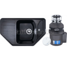 Комплект Мойка Zigmund & Shtain Eckig 800 черный базальт + Измельчитель Bort Titan 9000