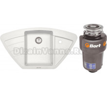 Комплект Мойка Zigmund & Shtain Eckig 900 каменная соль + Измельчитель Bort Titan Max Power FullControl