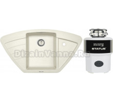 Комплект Мойка Zigmund & Shtain Eckig 900 топленое молоко + Измельчитель Status Next 400