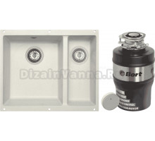 Комплект Мойка Zigmund & Shtain Integra 500.2 топленое молоко + Измельчитель Bort Alligator Mega