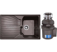 Комплект Мойка Zigmund & Shtain Kaskade 800 швейцарский шоколад + Измельчитель Bort Titan Extra