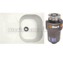 Комплект Мойка Zigmund & Shtain Klassisch 695 индийская ваниль + Измельчитель Bort Titan Max Power