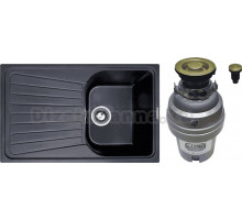 Комплект Мойка Zigmund & Shtain Klassisch 790 темная скала + Измельчитель Zorg ZR-75 D BRONZE