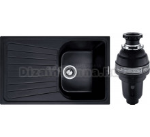 Комплект Мойка Zigmund & Shtain Klassisch 790 черный базальт + Измельчитель Bone Crusher BC 1000-AS