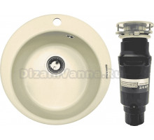 Комплект Мойка Zigmund & Shtain Kreis 480 молодое шампанское + Измельчитель Bone Crusher BC 910-SL-Slim Line