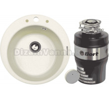 Комплект Мойка Zigmund & Shtain Kreis 480 топленое молоко + Измельчитель Bort Alligator Mega