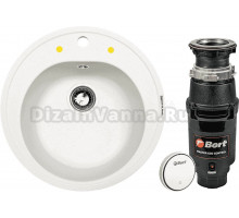 Комплект Мойка Zigmund & Shtain Kreis 505 каменная соль + Измельчитель Bort Master Eco Control