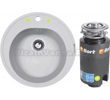 Комплект Мойка Zigmund & Shtain Kreis 505 млечный путь + Измельчитель Bort Titan 4000