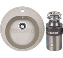 Комплект Мойка Zigmund & Shtain Kreis 505 осенняя трава + Измельчитель Bort Titan 4000 Plus