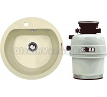 Комплект Мойка Zigmund & Shtain Kreis 505F молодое шампанское + Измельчитель Emar ATC-WZB390A