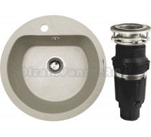 Комплект Мойка Zigmund & Shtain Kreis 505F речной песок + Измельчитель Bone Crusher BC 610-AS