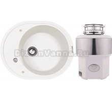 Комплект Мойка Zigmund & Shtain Kreis OV 575 каменная соль + Измельчитель Status Premium 350