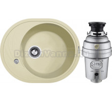 Комплект Мойка Zigmund & Shtain Kreis OV 575 молодое шампанское + Измельчитель Zorg Inox D ZR-38 D