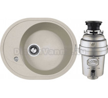 Комплект Мойка Zigmund & Shtain Kreis OV 575 осенняя трава + Измельчитель Zorg Inox D ZR-56 D