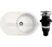 Комплект Мойка Zigmund & Shtain Kreis OV 770 B каменная соль + Измельчитель Bone Crusher BC 810-SL Slim Line