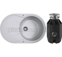 Комплект Мойка Zigmund & Shtain Kreis OV 770 B млечный путь + Измельчитель Bone Crusher BC 910-AS