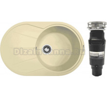 Комплект Мойка Zigmund & Shtain Kreis OV 770 B молодое шампанское + Измельчитель Bone Crusher BC 910-SL-Slim Line