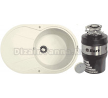 Комплект Мойка Zigmund & Shtain Kreis OV 770 B топленое молоко + Измельчитель Bort Alligator Mega