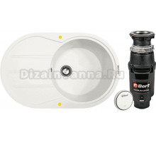 Комплект Мойка Zigmund & Shtain Kreis OV 770 D каменная соль + Измельчитель Bort Master Eco Control