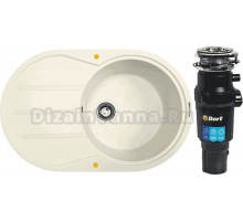 Комплект Мойка Zigmund & Shtain Kreis OV 770 D топленое молоко + Измельчитель Bort Titan 7000