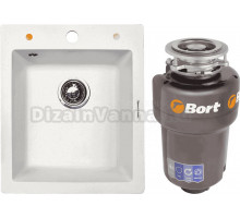 Комплект Мойка Zigmund & Shtain Platz 425 каменная соль + Измельчитель Bort Titan Max Power FullControl