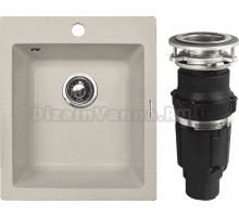 Комплект Мойка Zigmund & Shtain Platz 425 речной песок + Измельчитель Bone Crusher BC 610-AS