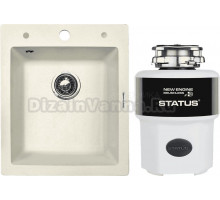 Комплект Мойка Zigmund & Shtain Platz 425 топленое молоко + Измельчитель Status Next 400