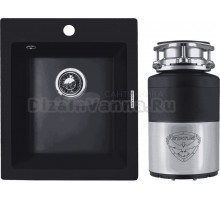 Комплект Мойка Zigmund & Shtain Platz 425 черный базальт + Измельчитель Status Premium 100