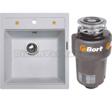 Комплект Мойка Zigmund & Shtain Platz 465 млечный путь + Измельчитель Bort Titan Max Power