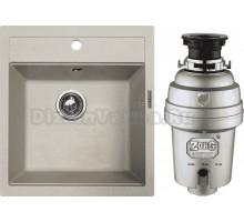 Комплект Мойка Zigmund & Shtain Platz 465 речной песок + Измельчитель Zorg Inox D ZR-75 D