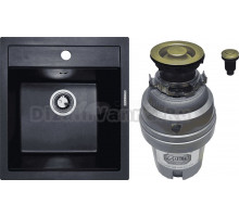 Комплект Мойка Zigmund & Shtain Platz 465 темная скала + Измельчитель Zorg ZR-75 D BRONZE