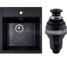 Комплект Мойка Zigmund & Shtain Platz 465 черный базальт + Измельчитель Bone Crusher BC 1000-AS