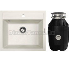 Комплект Мойка Zigmund & Shtain Platz 560 индийская ваниль + Измельчитель Bone Crusher BC 810-AS