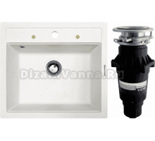 Комплект Мойка Zigmund & Shtain Platz 560 каменная соль + Измельчитель Bone Crusher BC 810-SL Slim Line