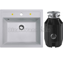 Комплект Мойка Zigmund & Shtain Platz 560 млечный путь + Измельчитель Bone Crusher BC 910-AS