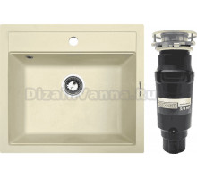 Комплект Мойка Zigmund & Shtain Platz 560 молодое шампанское + Измельчитель Bone Crusher BC 910-SL-Slim Line