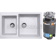 Комплект Мойка Zigmund & Shtain Rechteck 400.275 млечный путь + Измельчитель Bort Titan 4000