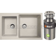 Комплект Мойка Zigmund & Shtain Rechteck 400.275 осенняя трава + Измельчитель Bort Titan 4000 Plus